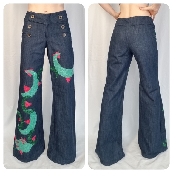 Custom Tailored Sailor Pants sz 4 - Picture 3 of 6